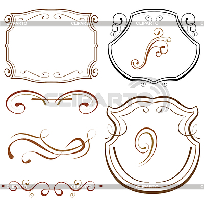 Conjunto de elementos de diseño. bordes decorativos y | Ilustración vectorial de stock |ID 5601282