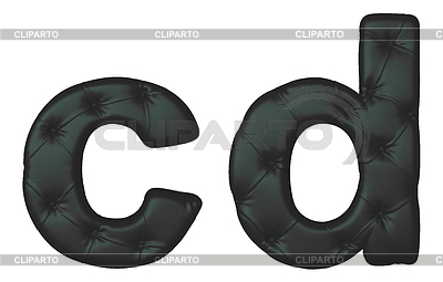 Luxury black leather font C D letters | High resolution stock illustration |ID 3237019