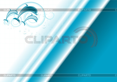 Banner en el tema marino con delfines. | Ilustración vectorial de stock |ID 3305405
