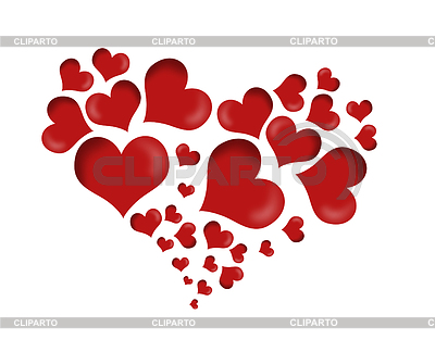 Forma de corazón concepto de diseño con corazones pequeños | Ilustración de alta resolución |ID 3316588