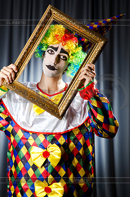 Clown with picture frames | High resolution stock photo |ID 3351586
